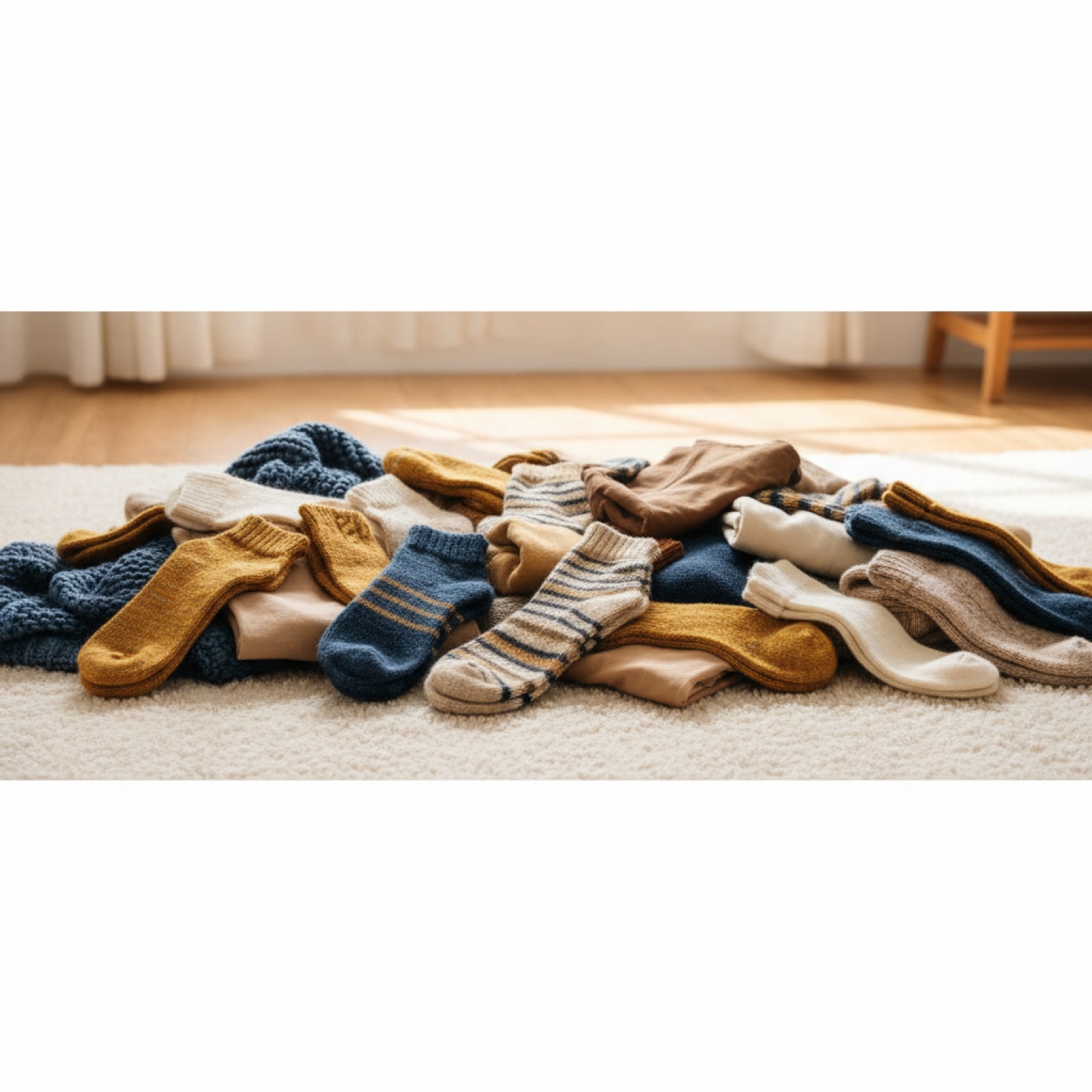 Pile de chaussettes et basiques colorés